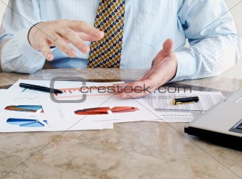 Businessman with charts