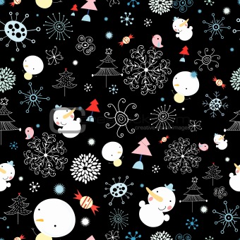 texture of snowflakes and snowmen