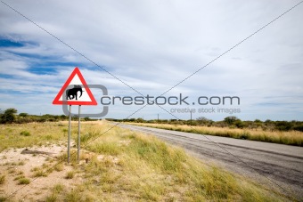Danger Elephants Road Sign
