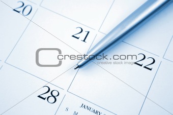 Pen on calendar page