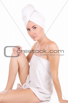 After bath in towel