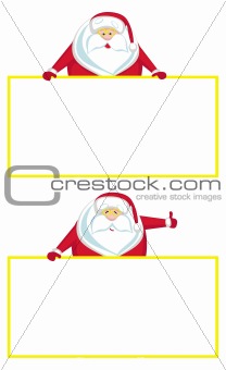 Cartoon Santa with copy space