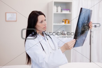 Doctor looking at a set of X-ray