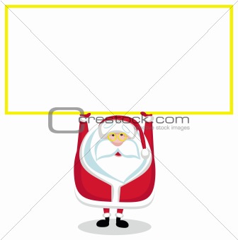 Cartoon Santa with copy space