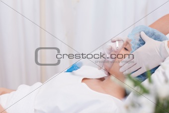 Woman about to get surgery