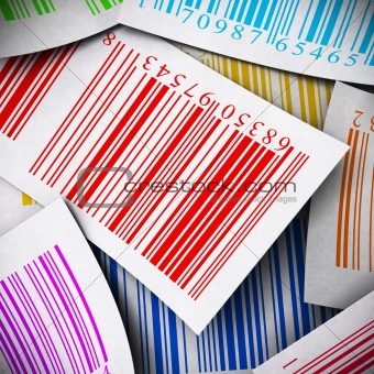 multicolored bar codes square image