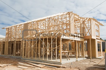 New home construction framing. 