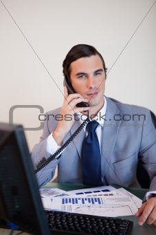 Businessman having a phone call
