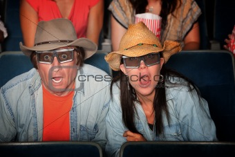 Shocked Couple with 3D Glasses
