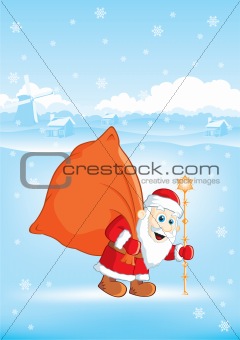 Christmas Santa Claus with a bag