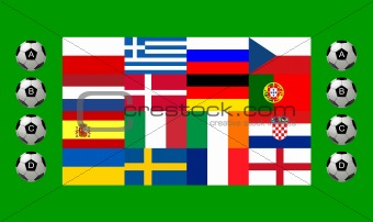 National team flags European football championship 2012