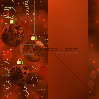 Background with stars and Christmas balls. EPS 8