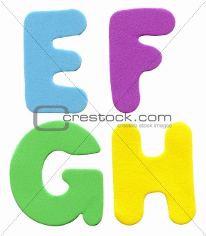 Colorful foam letters 