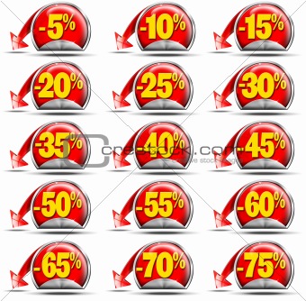 Set of Sale Stickers