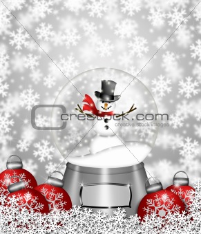Snow Globe Snowman and Christmas Tree Ornaments