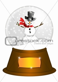 Water Snow Globe with Snowman Illustration
