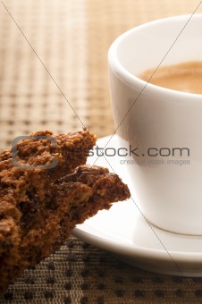 Cookies with hot coffee