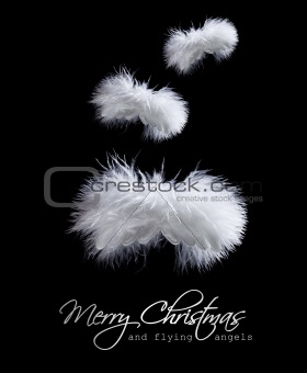 Flying fluffy christmas angels