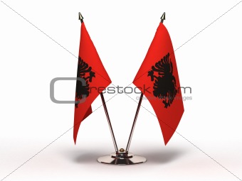 Miniature Flag of Albania (Isolated)