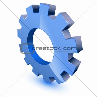 3d gear wheel symbol