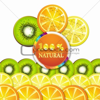 Slice of orange, kiwi, and lemon