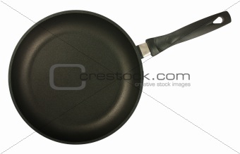 Black frying pan top view