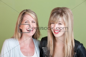 Happy Mom and Daughter