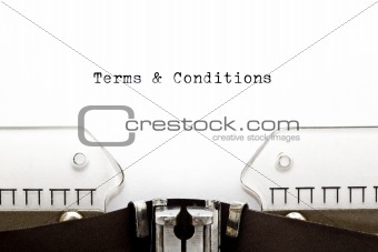 Terms & Conditions on Typewriter 