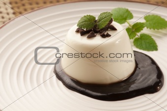 Panna Cotta with chocolate and vanilla beans