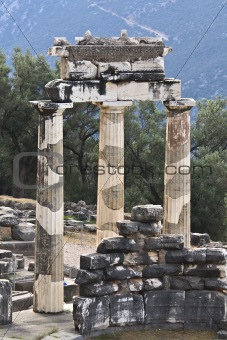 Delphi oracle archaeological site in Greece