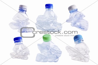 Squashed plastic bottle