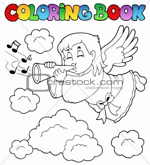 Coloring book angel theme image 3
