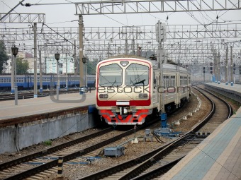 Fast train at station