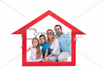 Family in their home