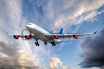 Plane and clouds