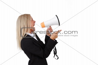 businesswoman with megaphone