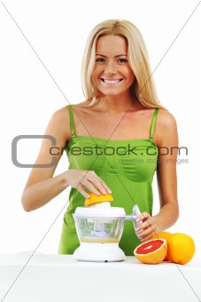 woman squeezes juice
