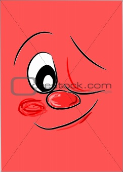 Red happy face - symbol
