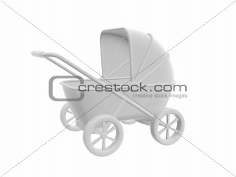 white baby carriage