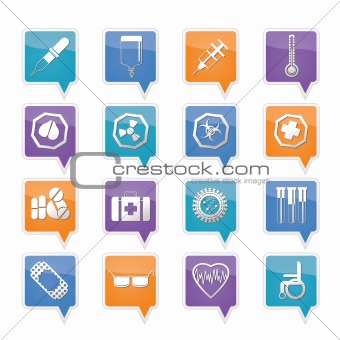 Simple  medical themed icons and warning-signs
