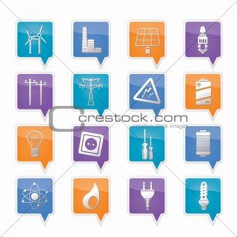Electricity,  power and energy icons