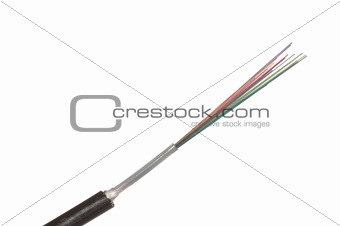 fiber optic cable on white background