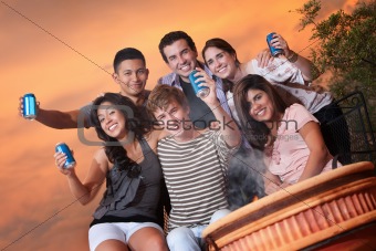 Teens Hold Cans