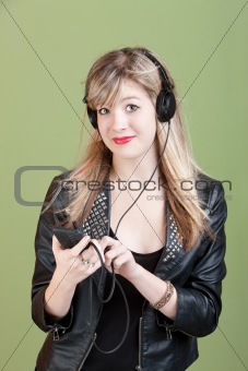 Teen Listens To Music