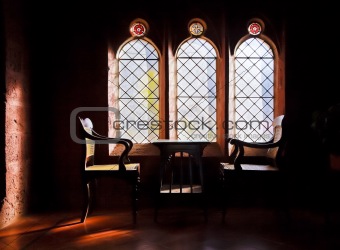 Study arched windows and captains chaor