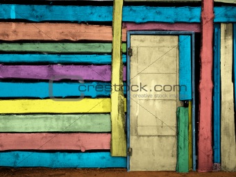 colorful vintage wooden door