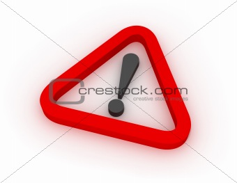Warning Red Triangular Sign 3D