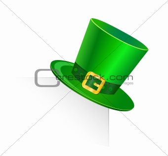st patrick green hat on blank page