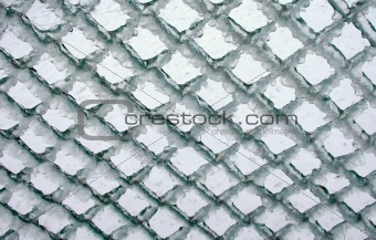 Lattice fence with ice