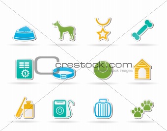 dog accessory and symbols icons